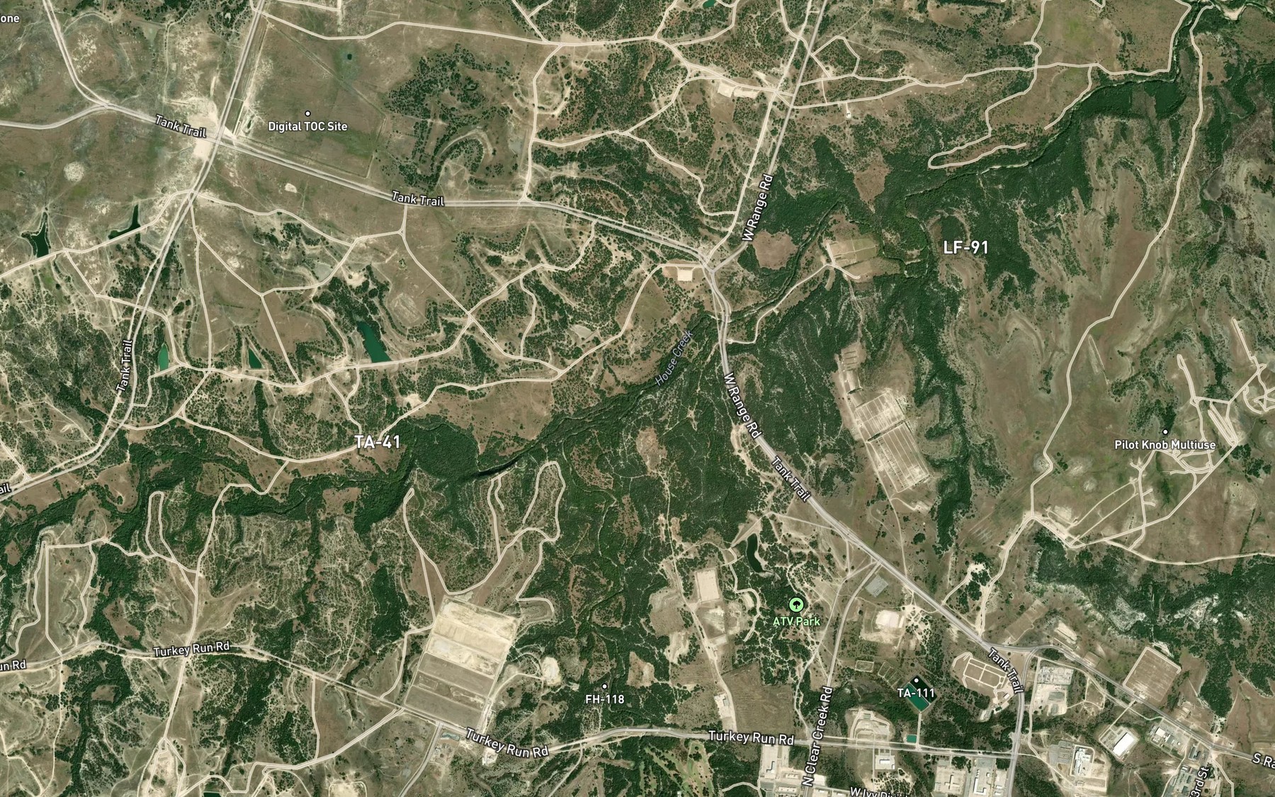 Satellite map of the Clear Creek