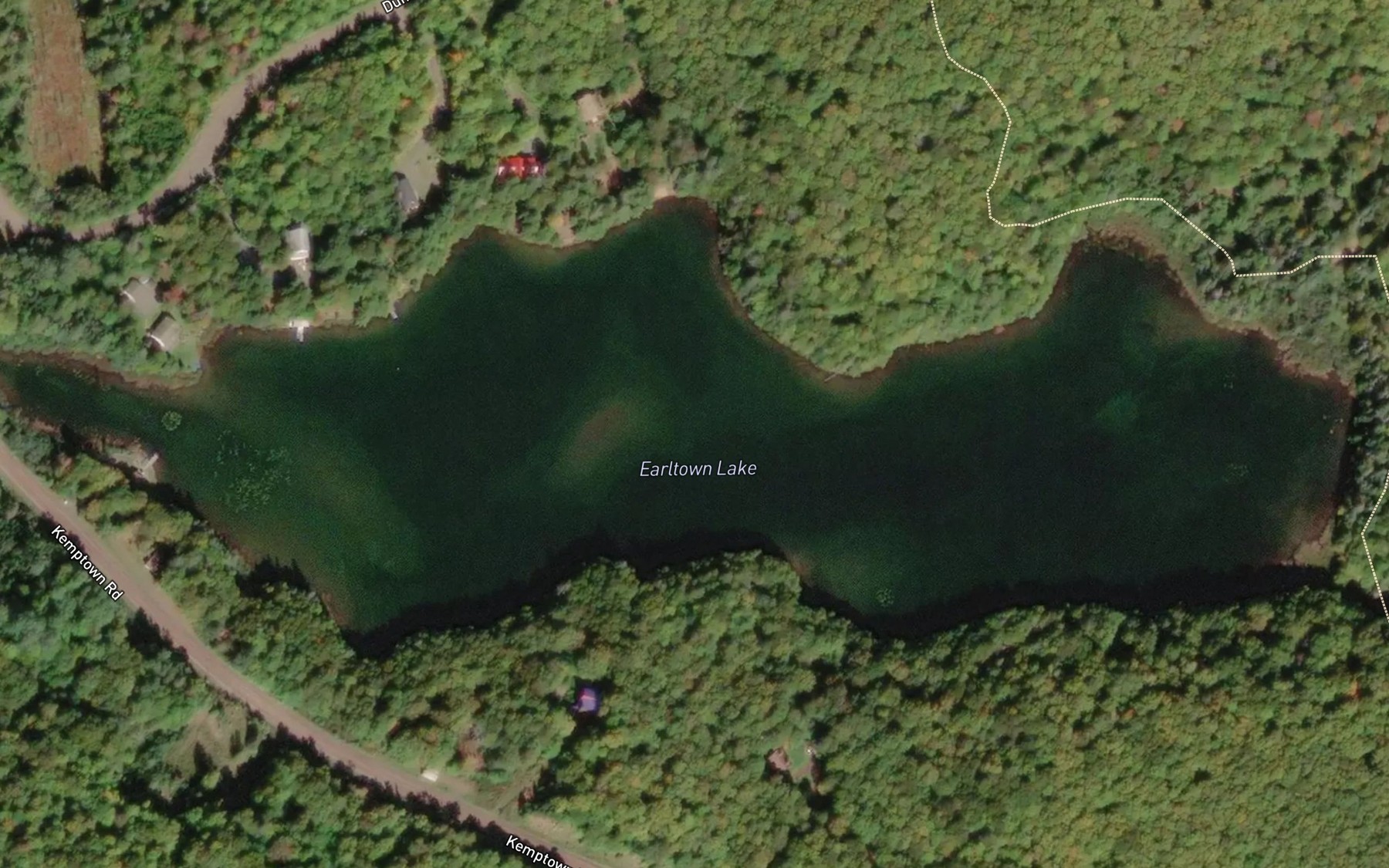 Satellite map of the Earltown Lake