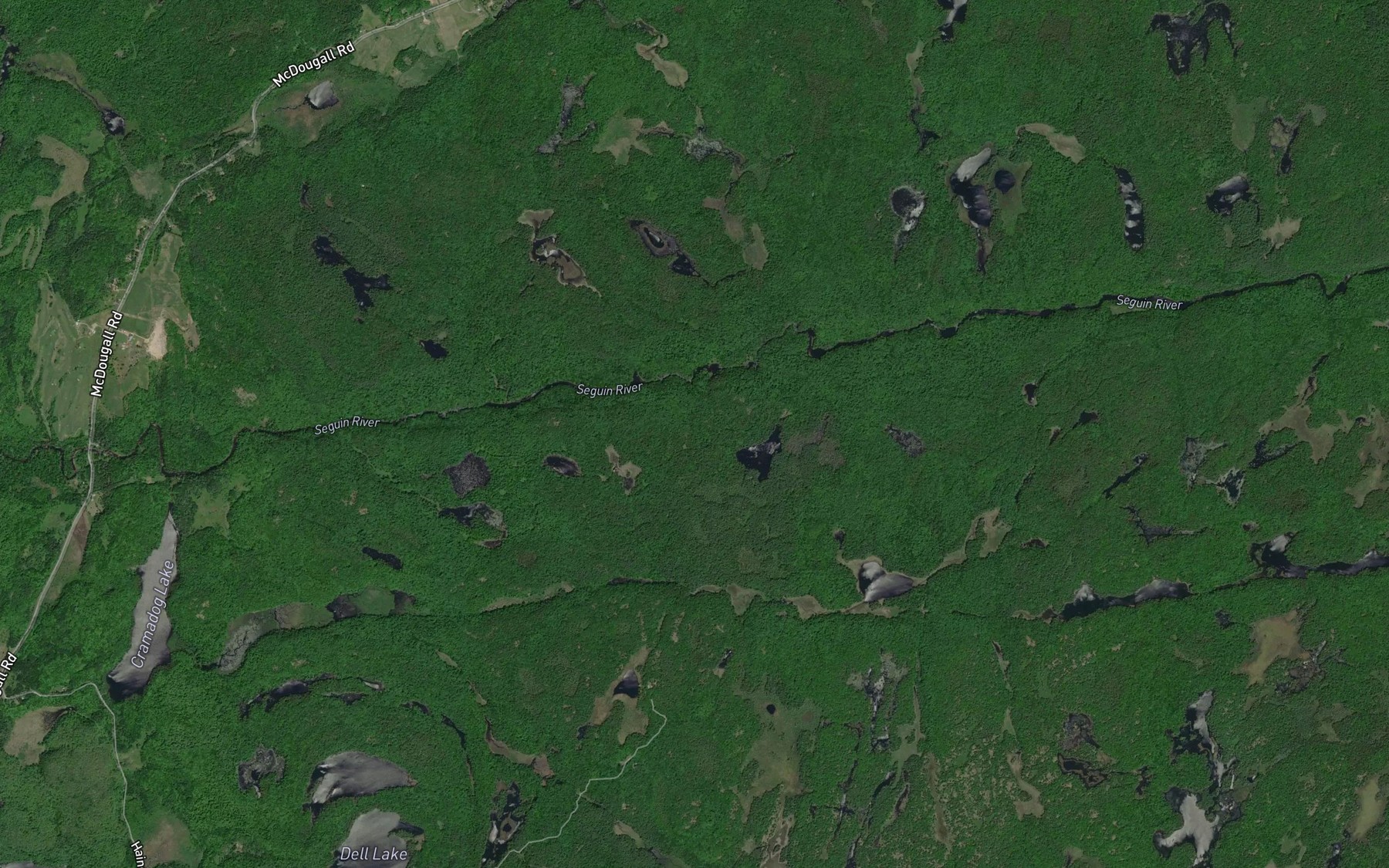 Satellite map of the Serpent Rapids