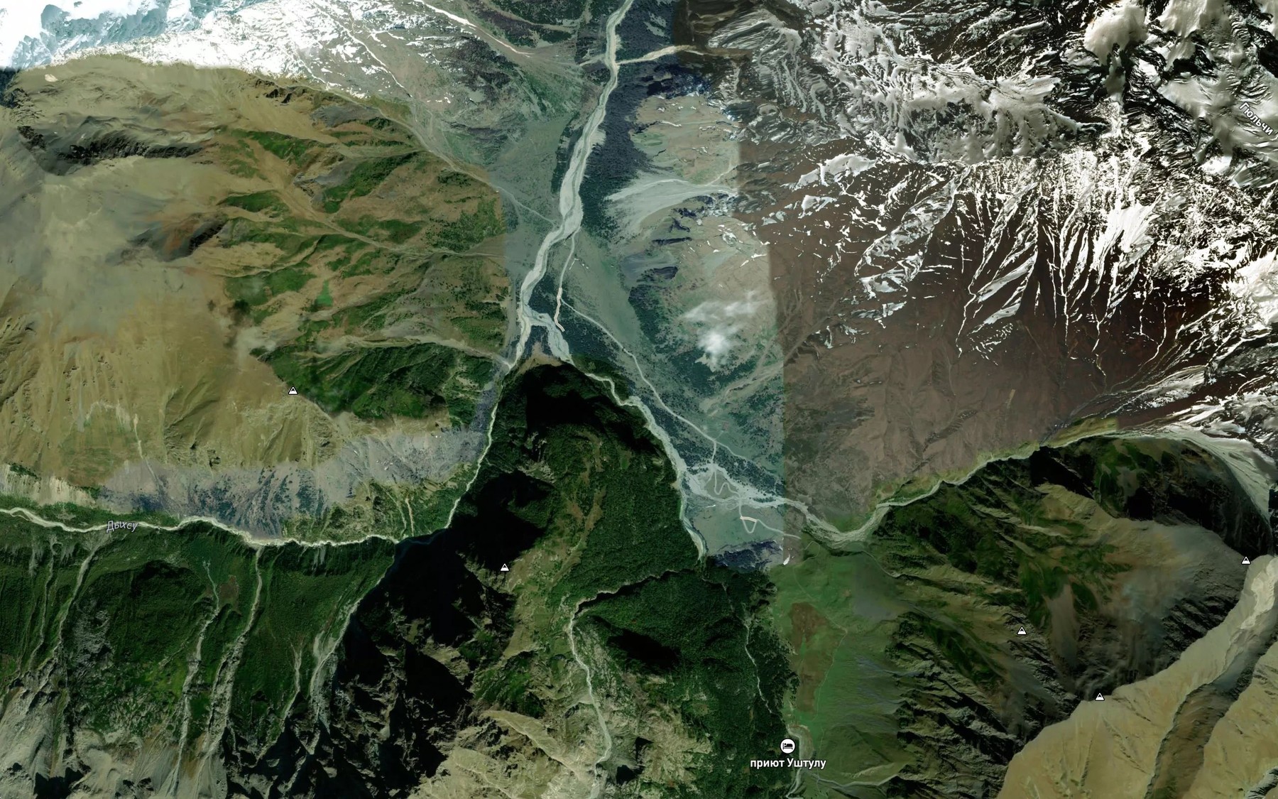 Satellite map of the Taku