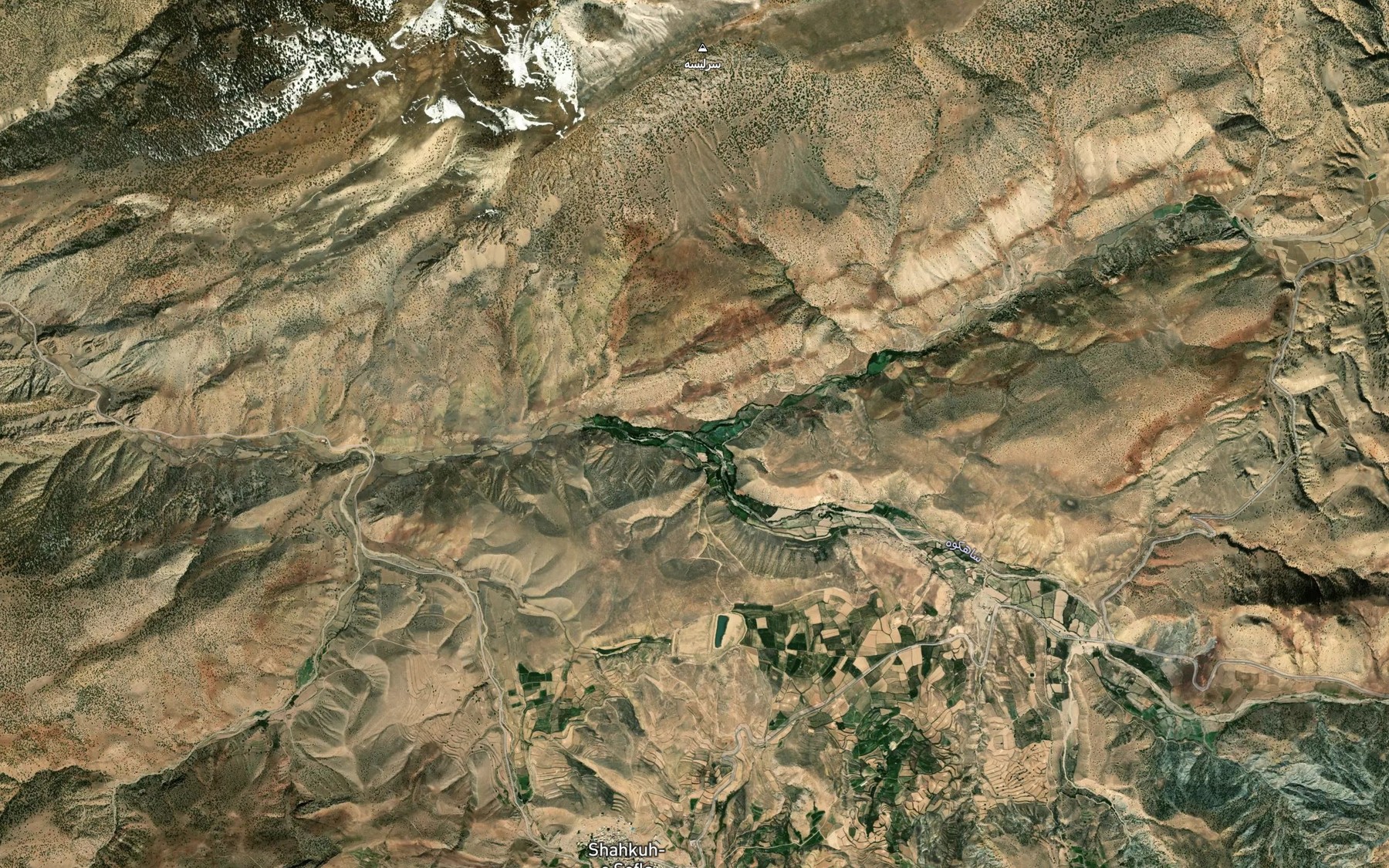 Satellite map of the Rudkhaneh-ye Chahar Bagh