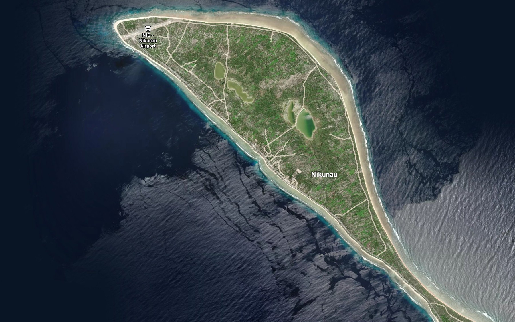 Satellite map of the Blasted Boat Pass