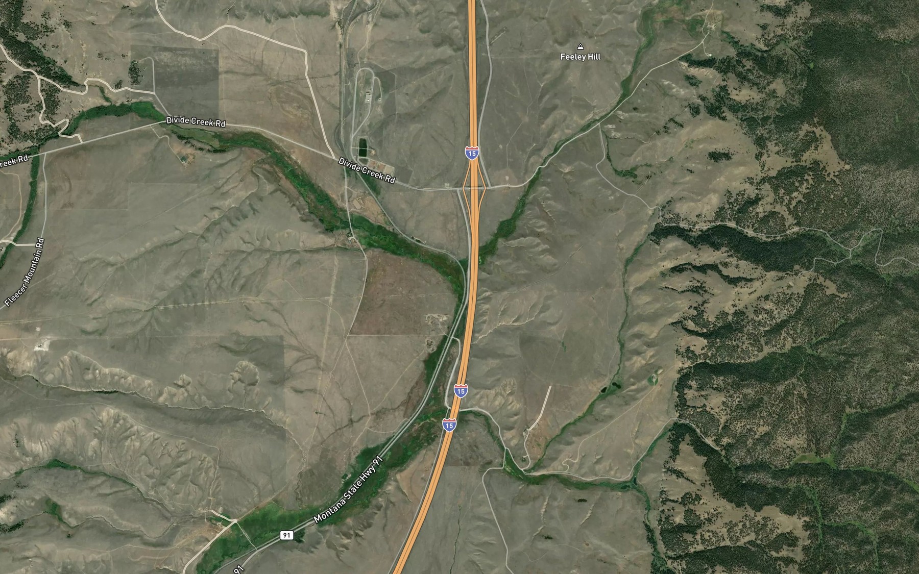 Satellite map of the East Fork Divide Creek