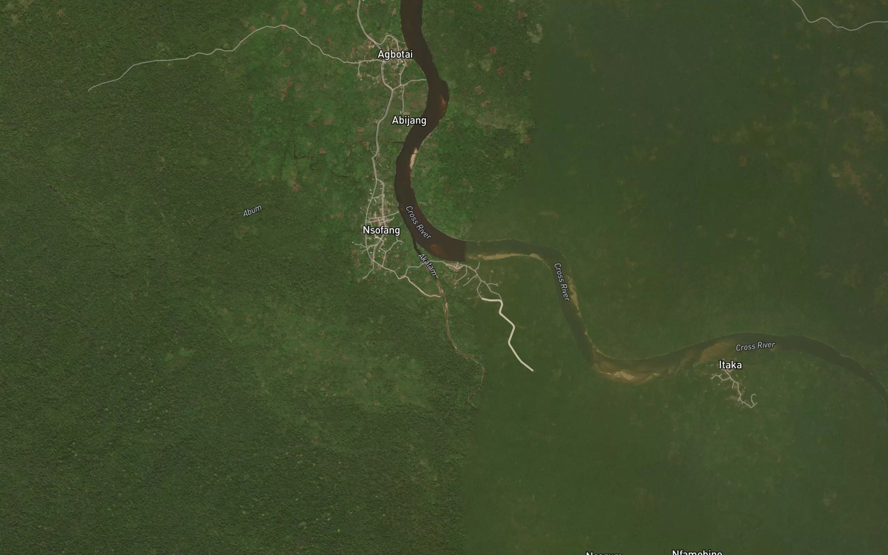 Satellite map of the Akatam