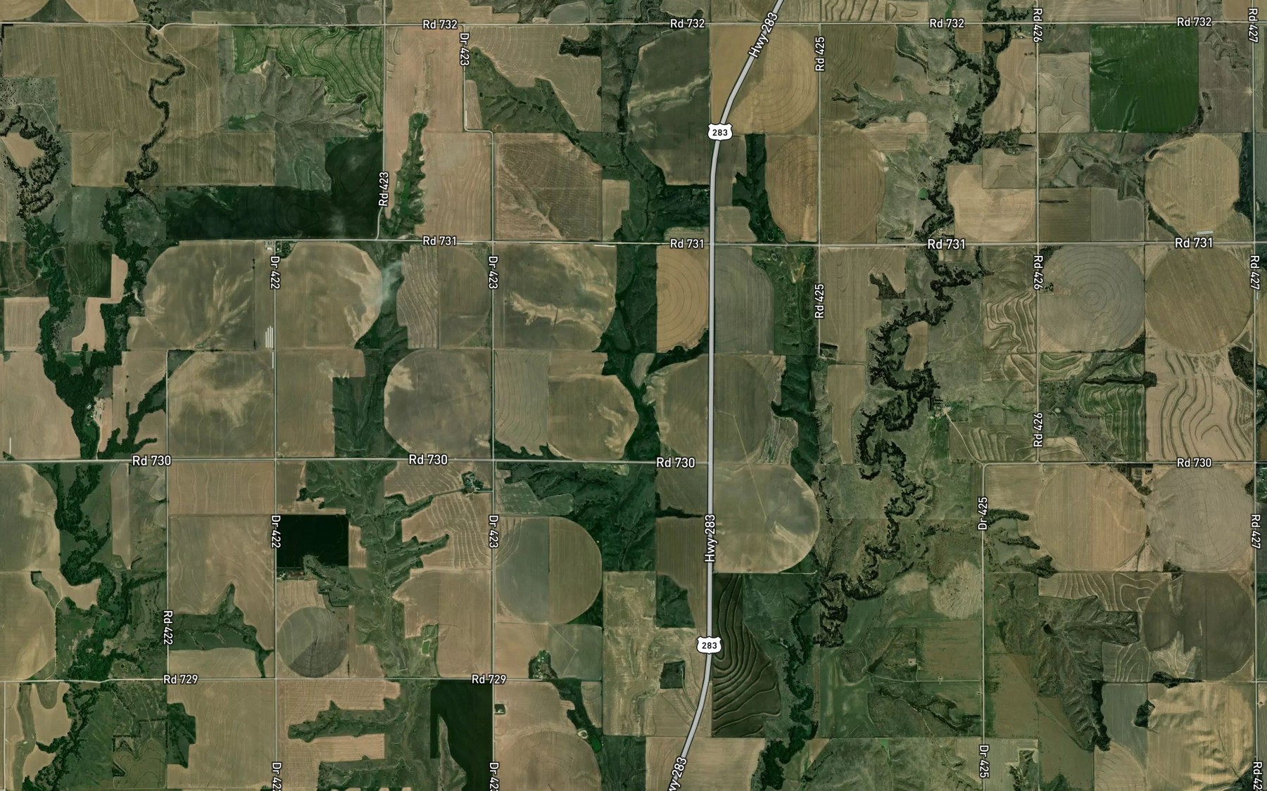 Satellite map of the Morgan Reservoir