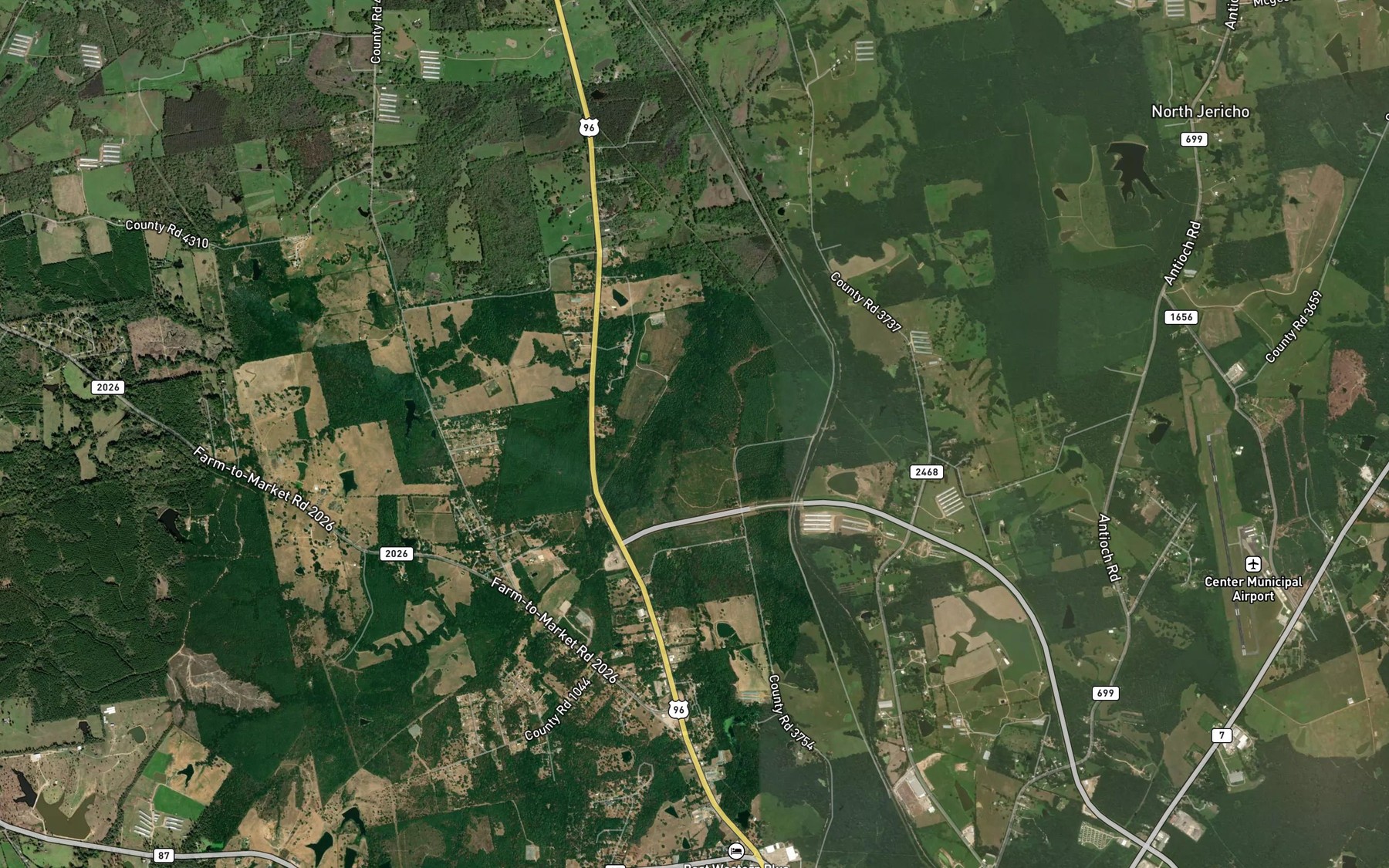 Satellite map of the Jones Branch