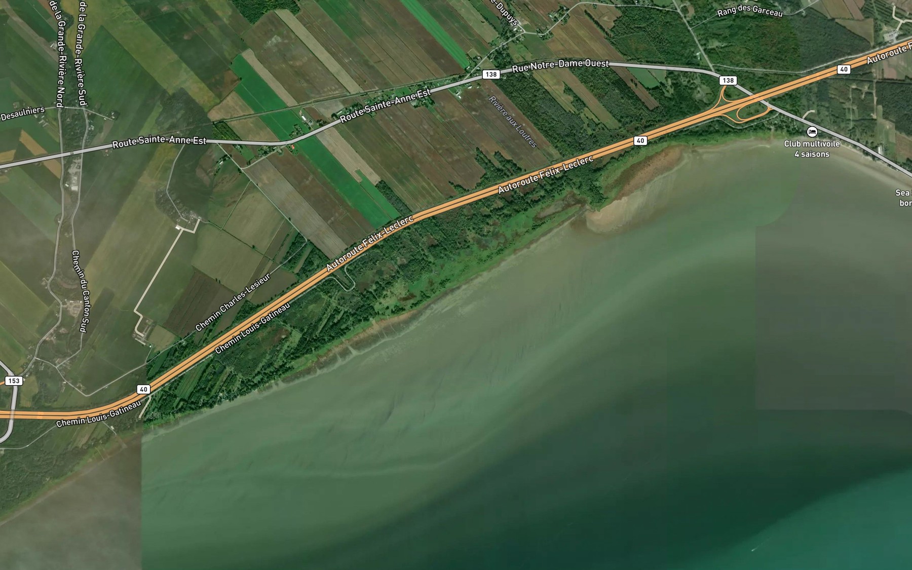 Satellite map of the Ruisseau Gauthier-Frechette