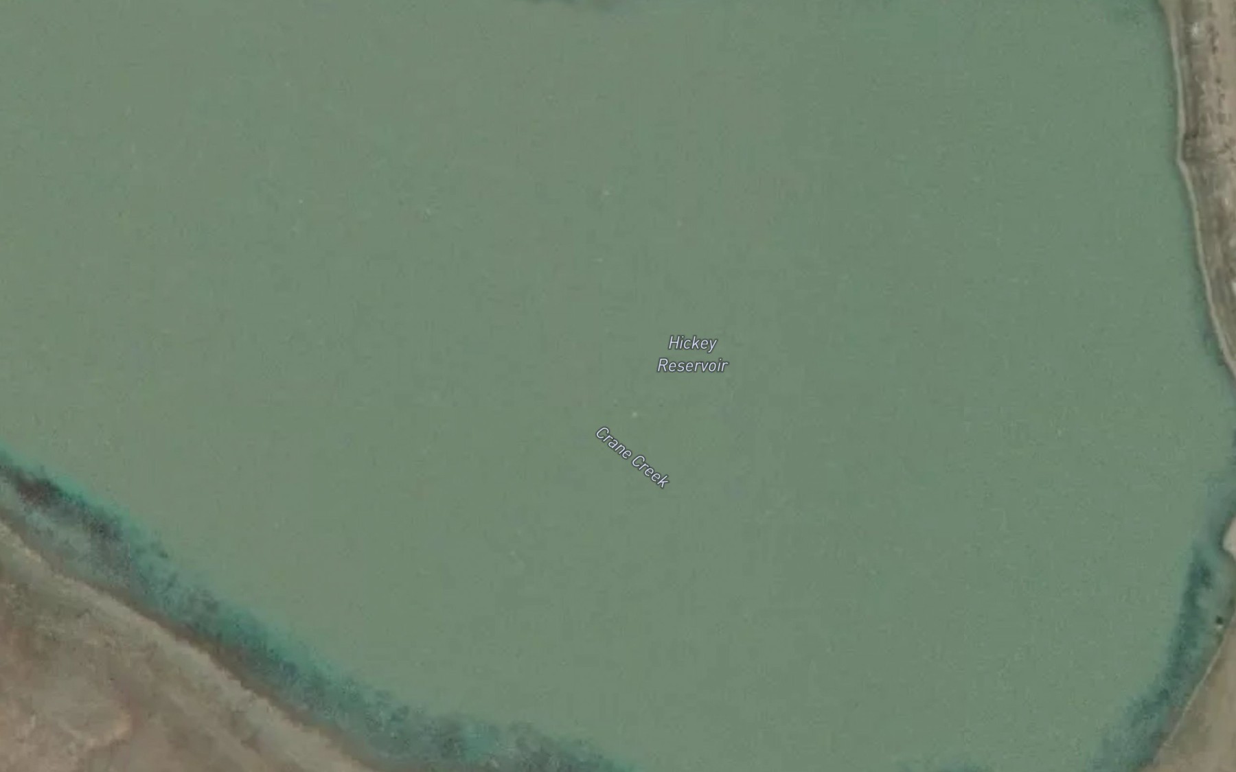 Satellite map of the Hickey Reservoir