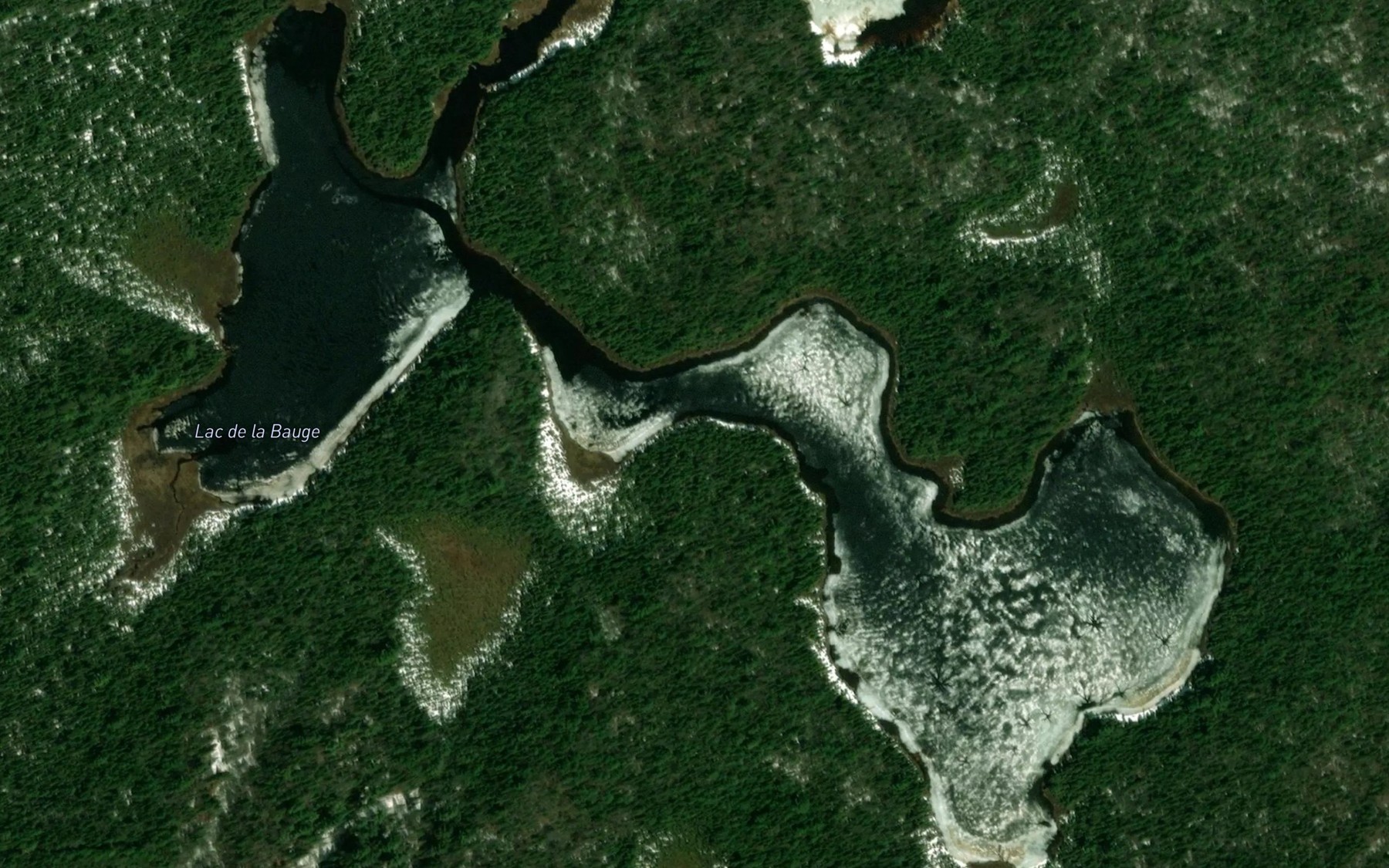 Satellite map of the Lac de la Bauge