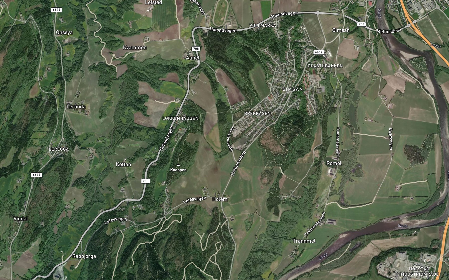 Satellite map of the Holemsbekken