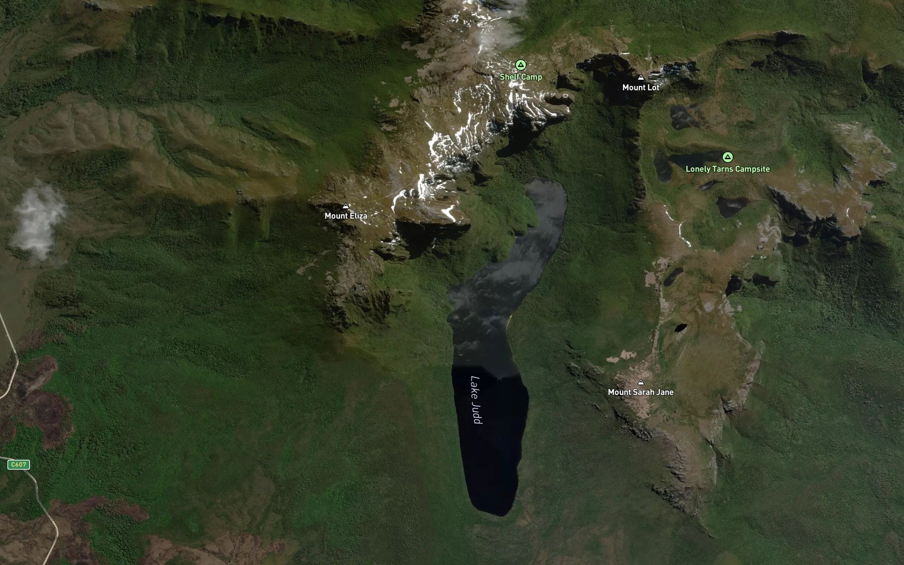 Satellite map of the Lake Judd