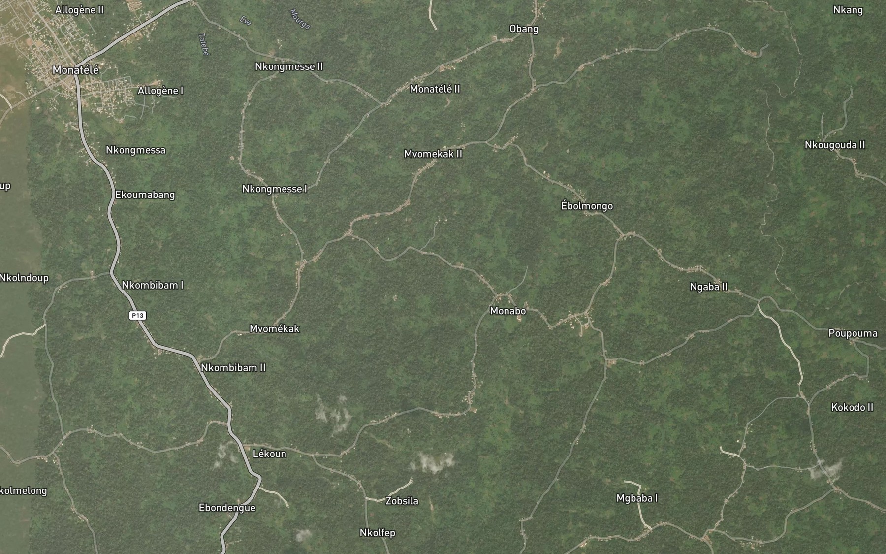 Satellite map of the Nkongo