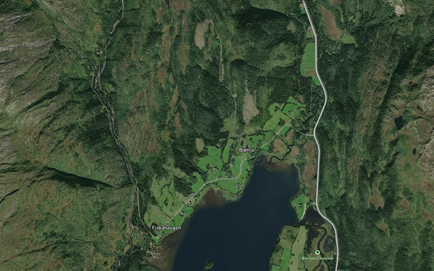 Satellite map of the Kvernengbekken