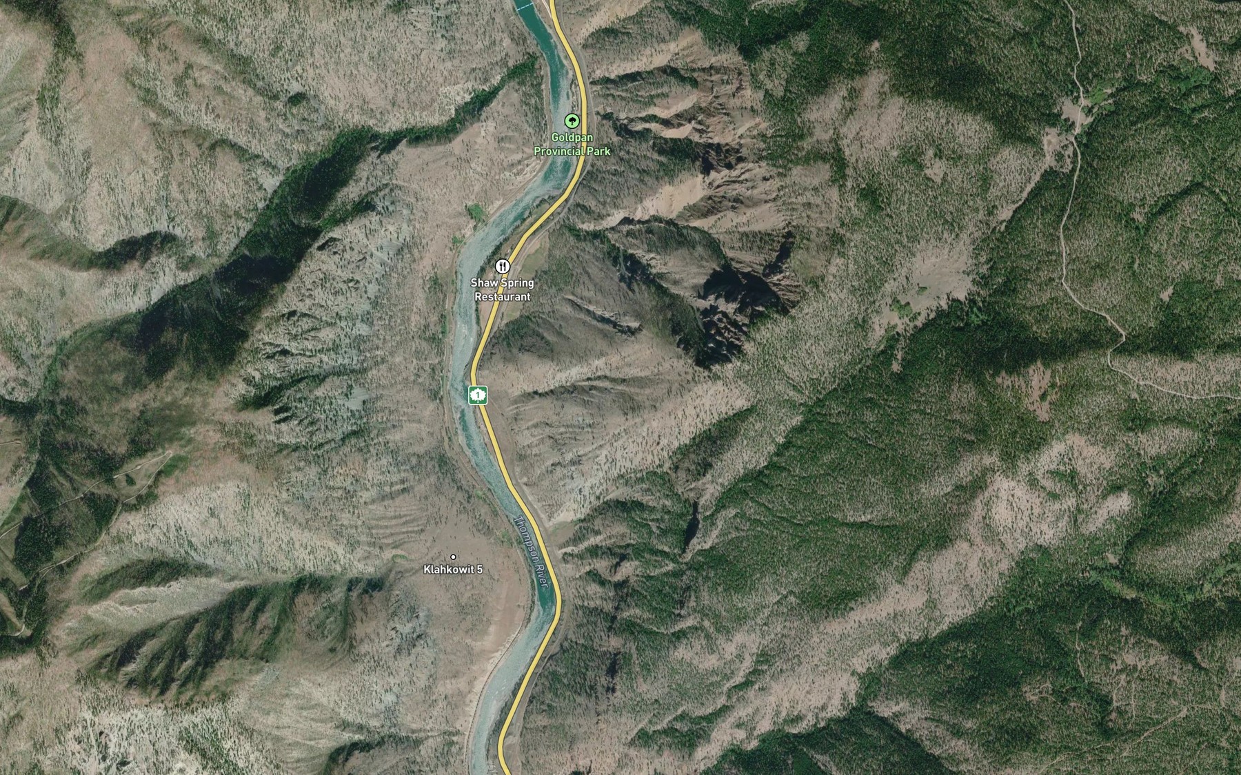 Satellite map of the Klak Creek