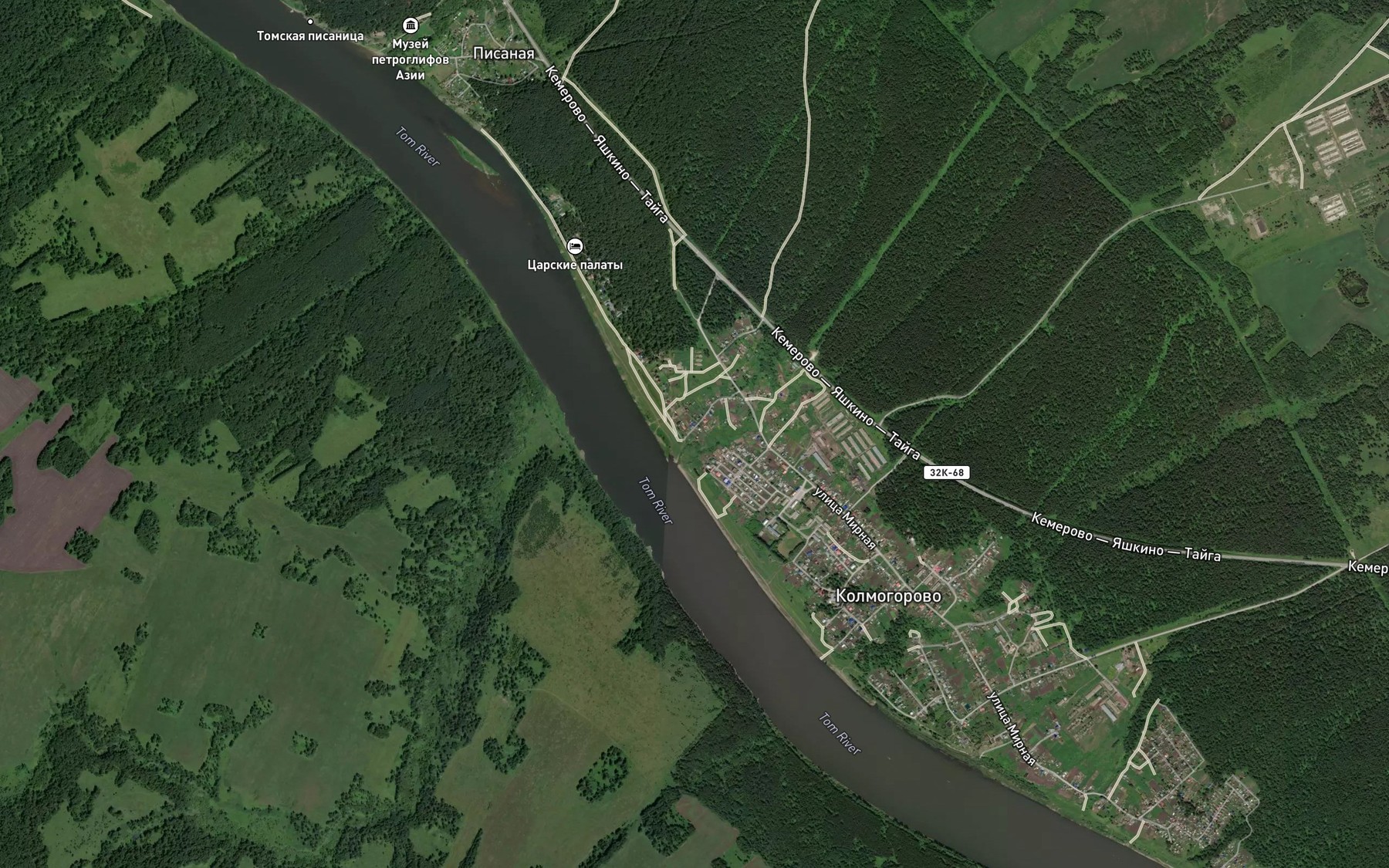 Satellite map of the Sukhaya
