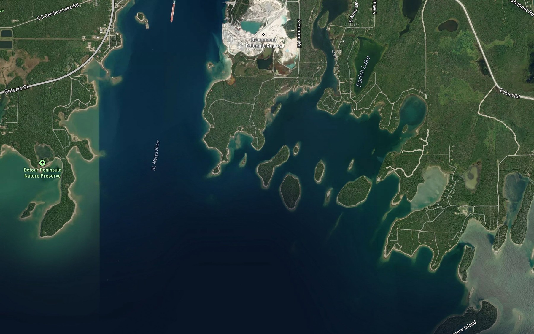 Satellite map of the Arnold Island