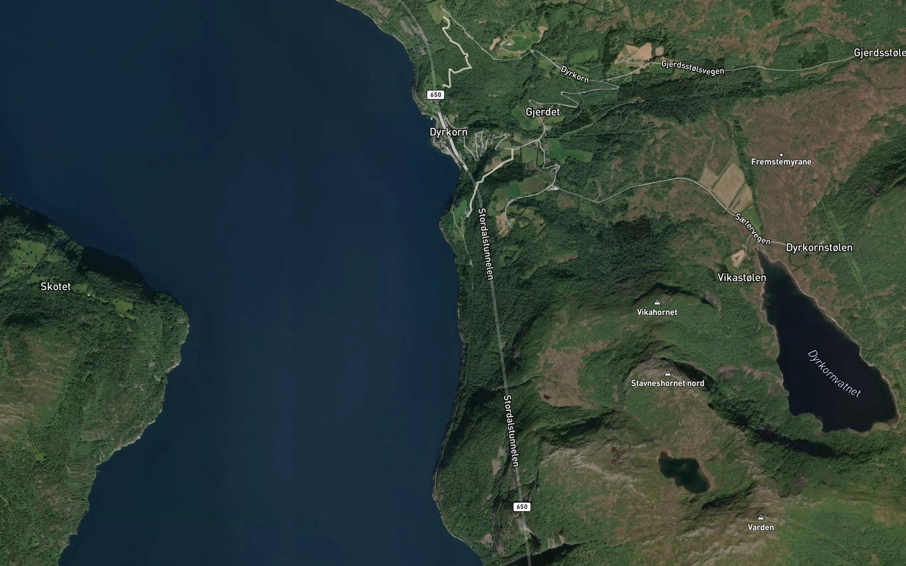 Satellite map of the Saltarvika
