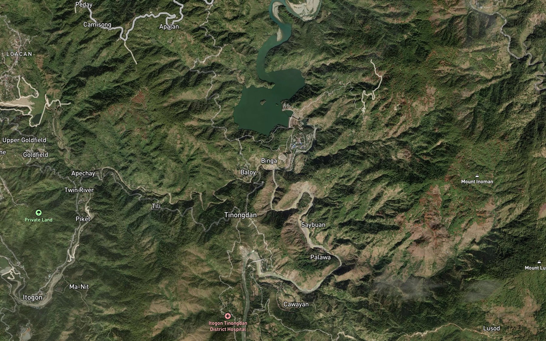 Satellite map of the Liang River