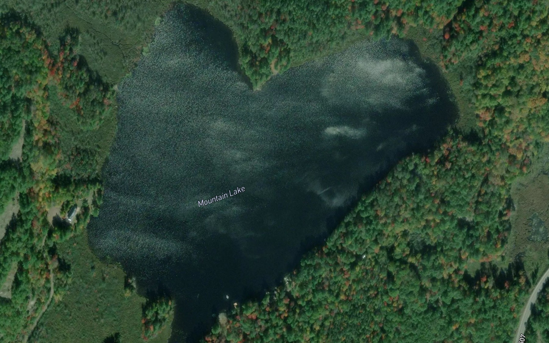 Satellite map of the Mountain Lake