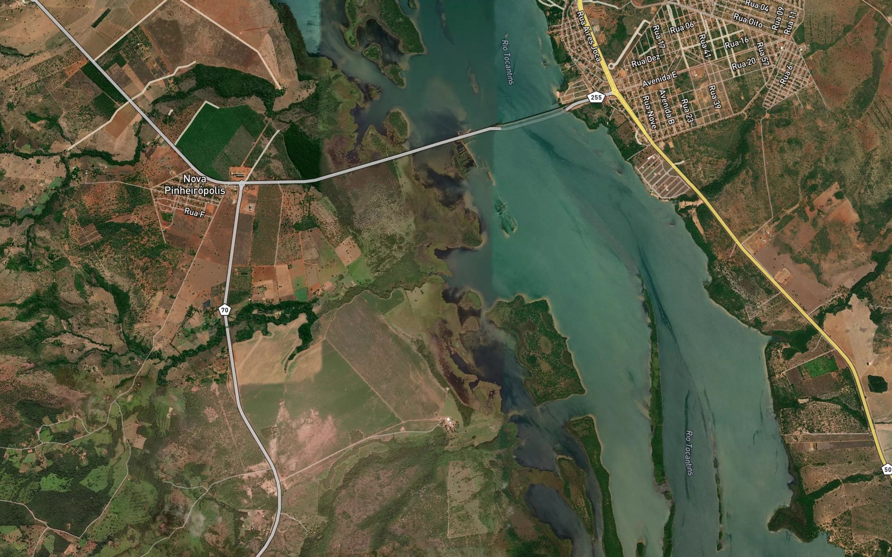 Satellite map of the Corrego Narciso