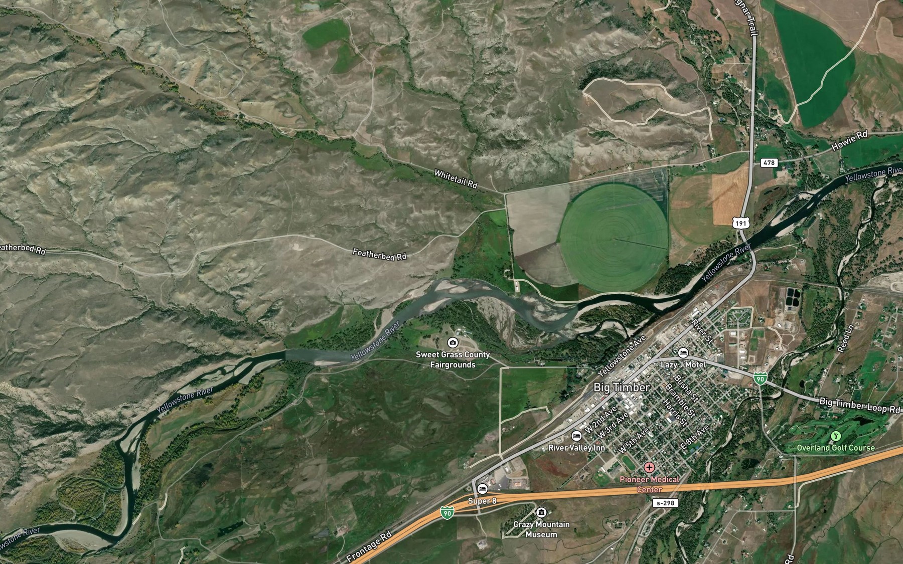 Satellite map of the Whitetail Creek