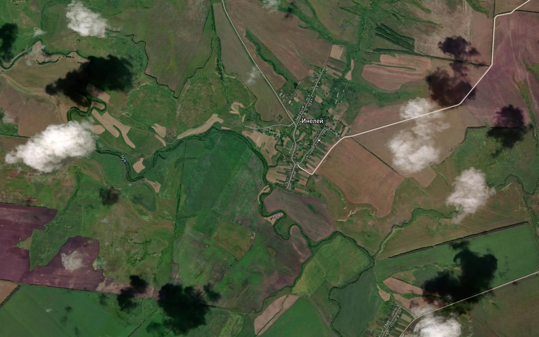 Satellite map of the Ineley