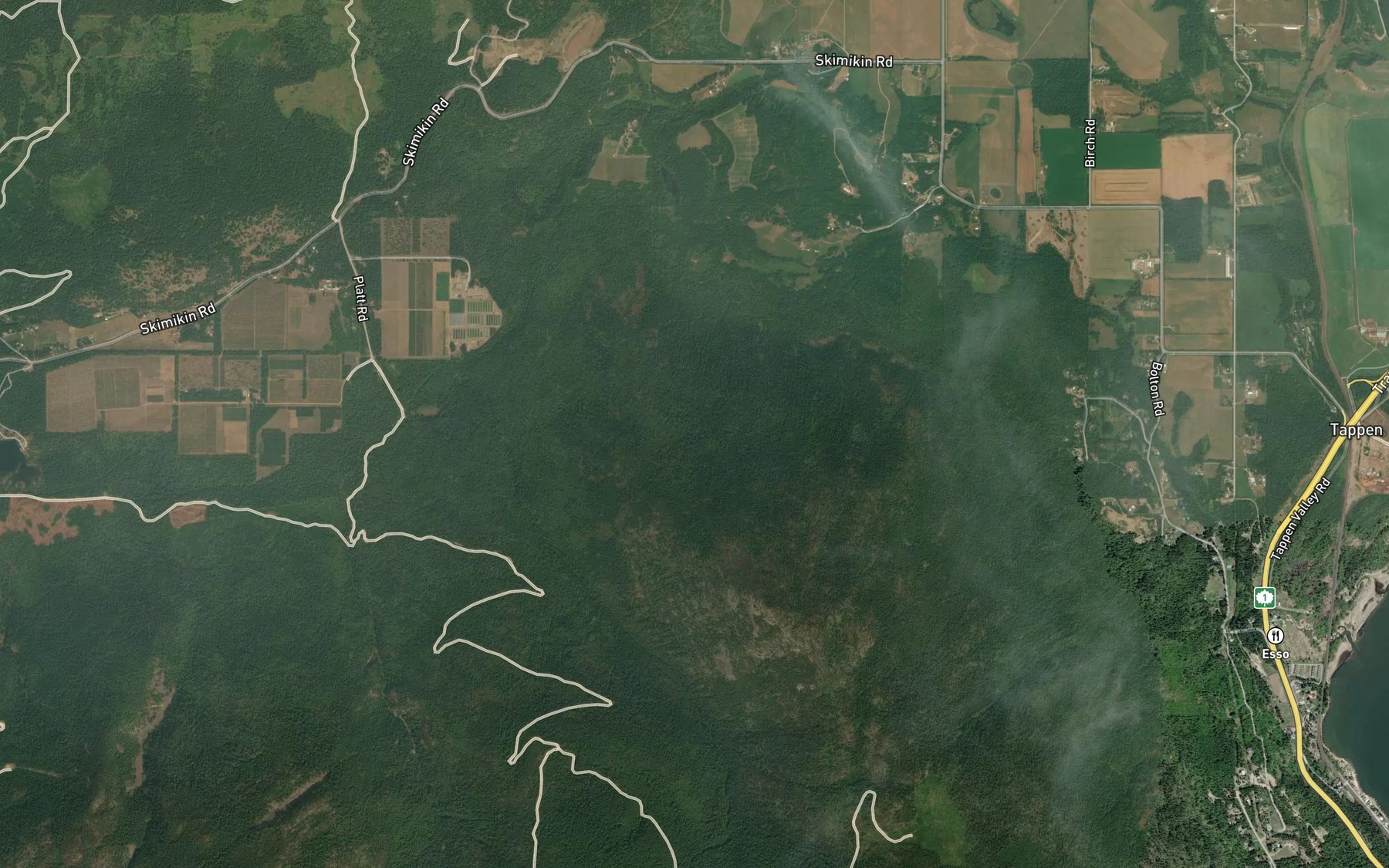 Satellite map of the Dondaneau Creek