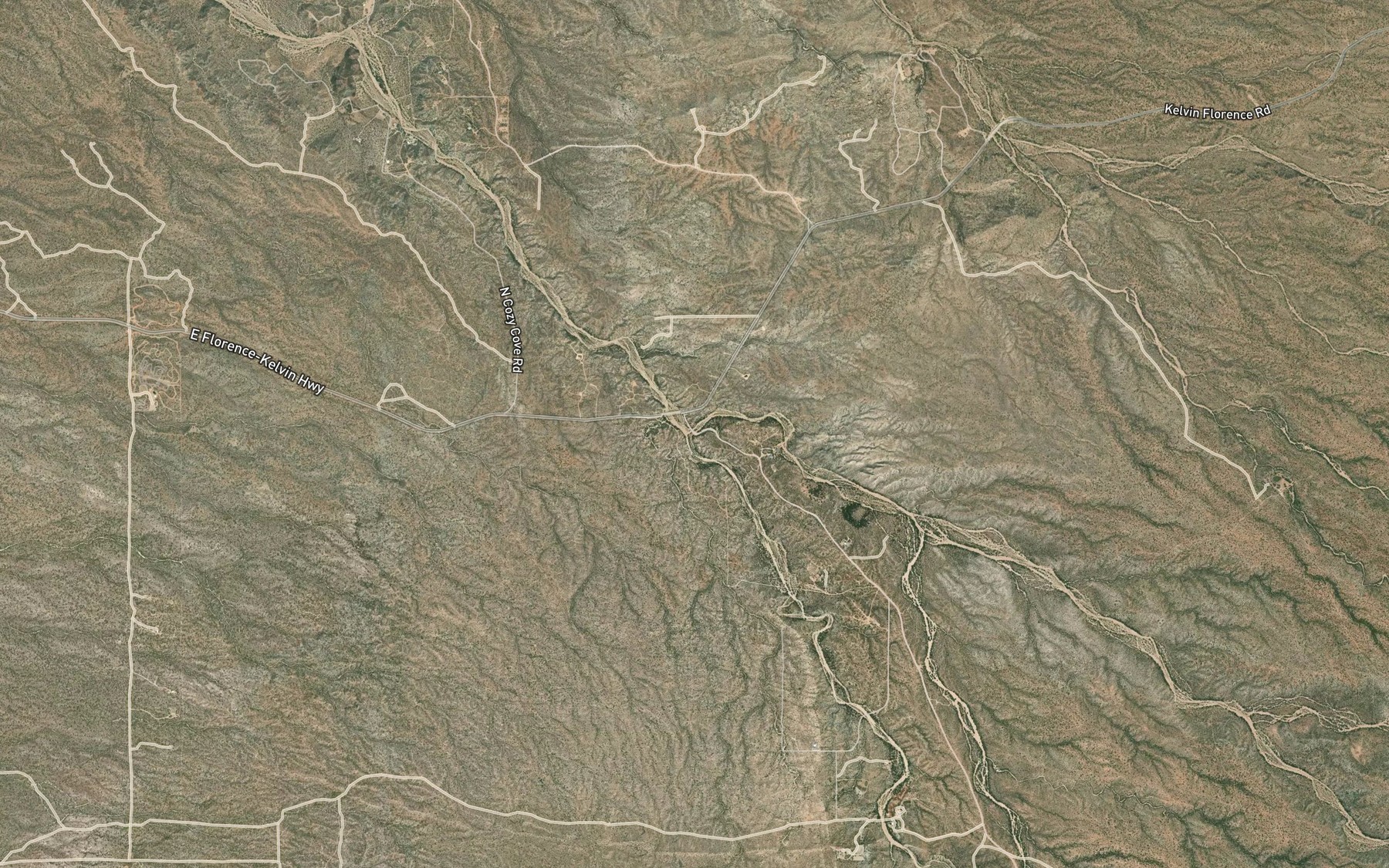 Satellite map of the Cottonwood Wash