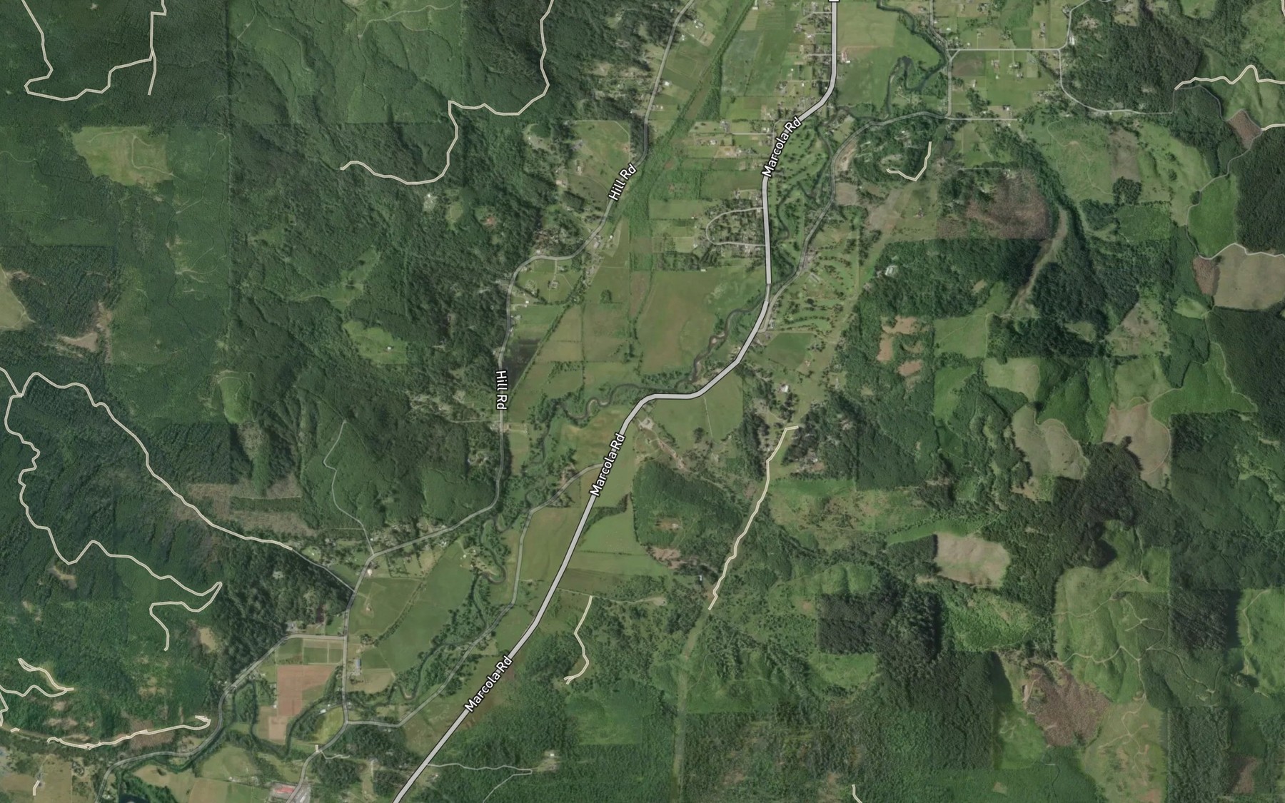 Satellite map of the Stafford Creek