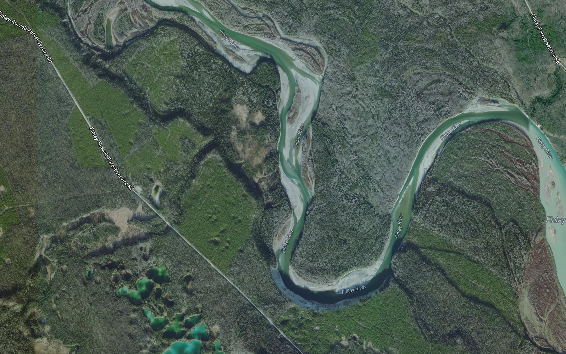 Satellite map of the Estella Creek
