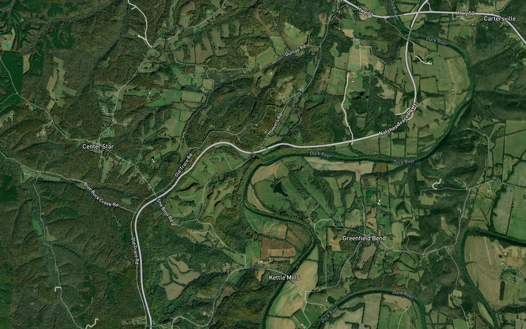 Satellite map of the Jackson Branch