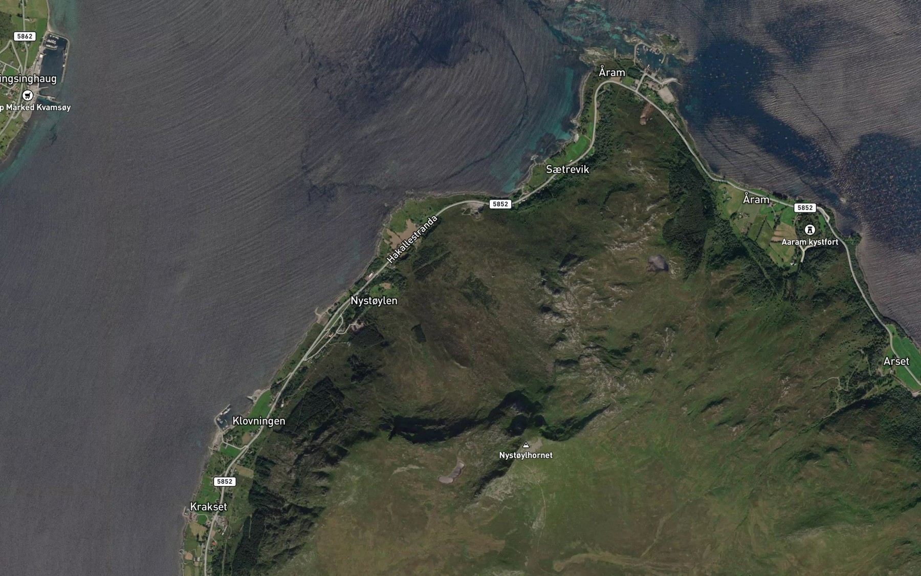 Satellite map of the Nystoylelva