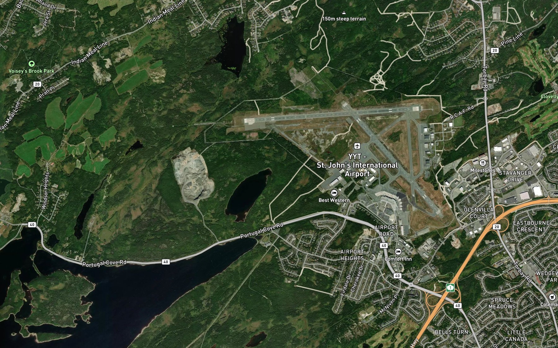 Satellite map of the Newfound Pond