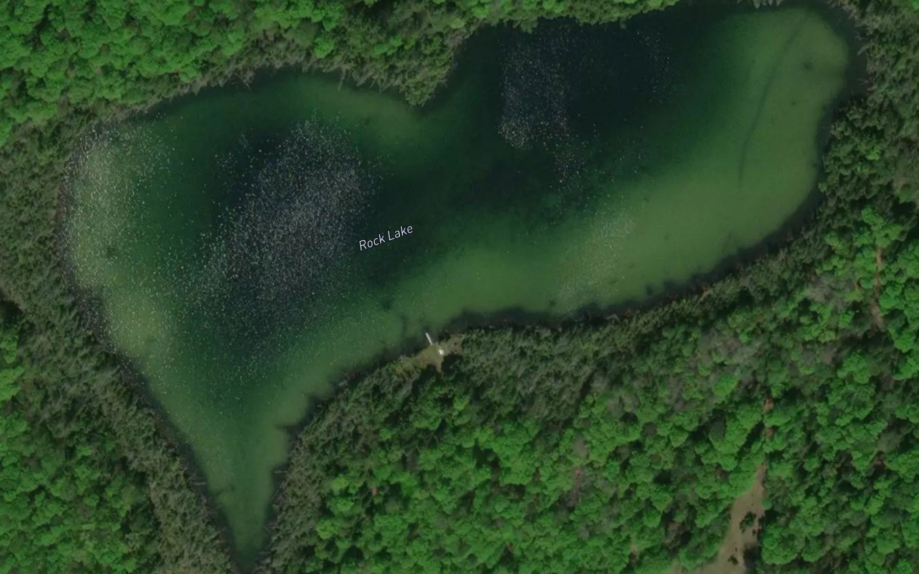 Satellite map of the Rock Lake