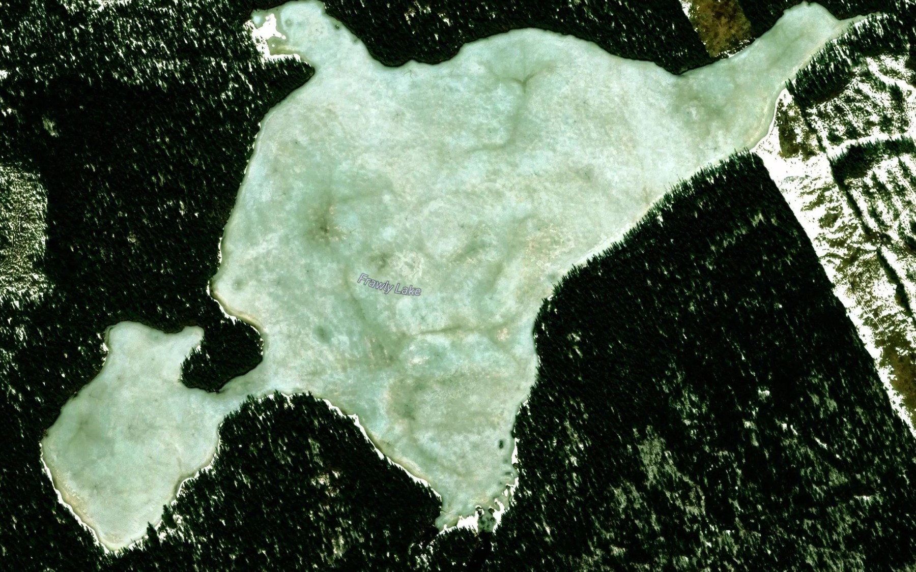 Satellite map of the Frawly Lake
