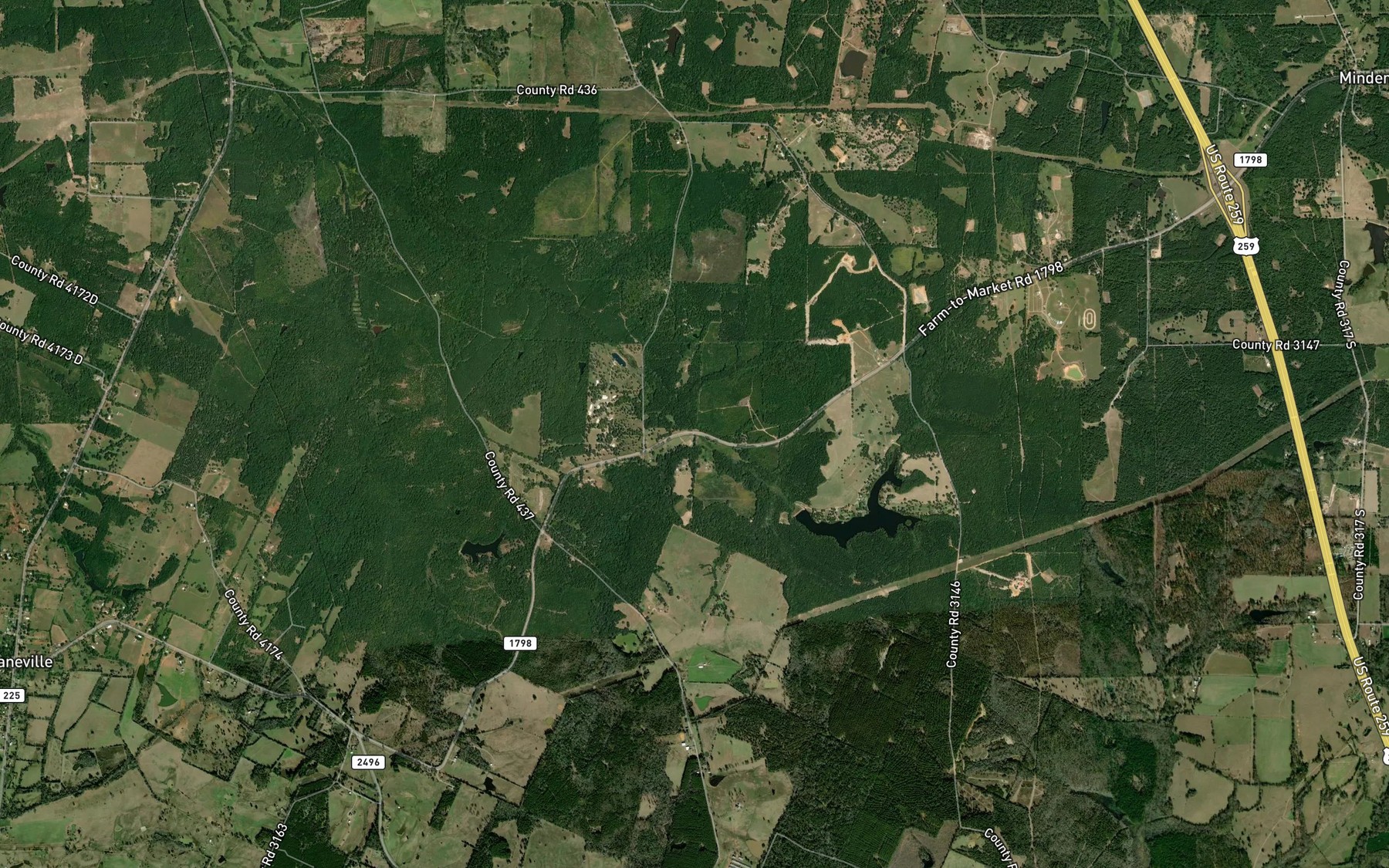 Satellite map of the Parker Branch