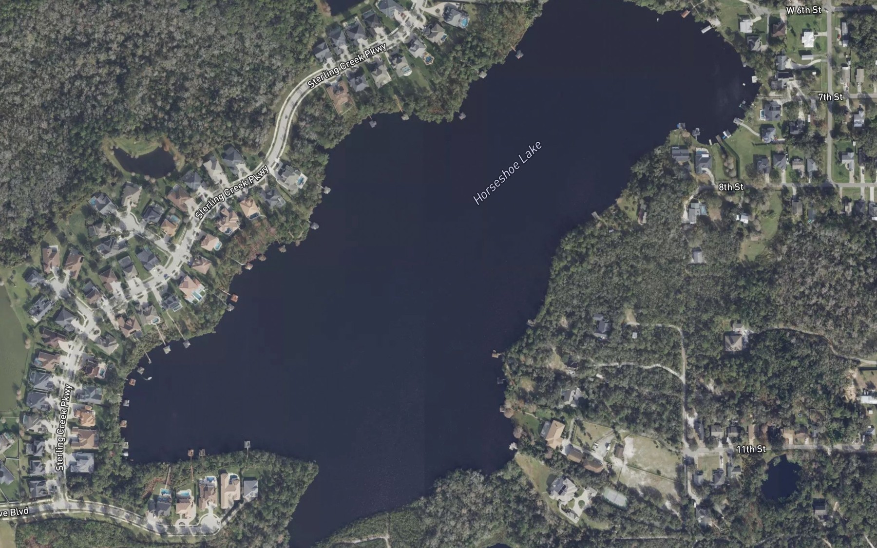 Satellite map of the Horseshoe Lake