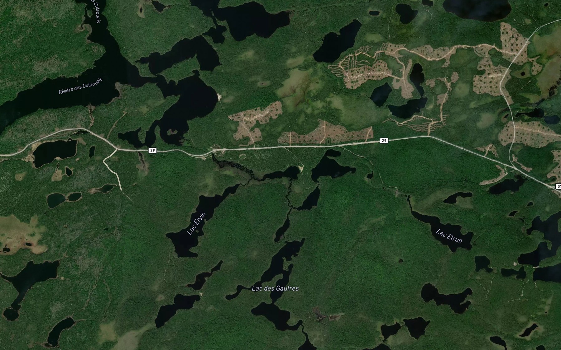 Satellite map of the Lac Felix