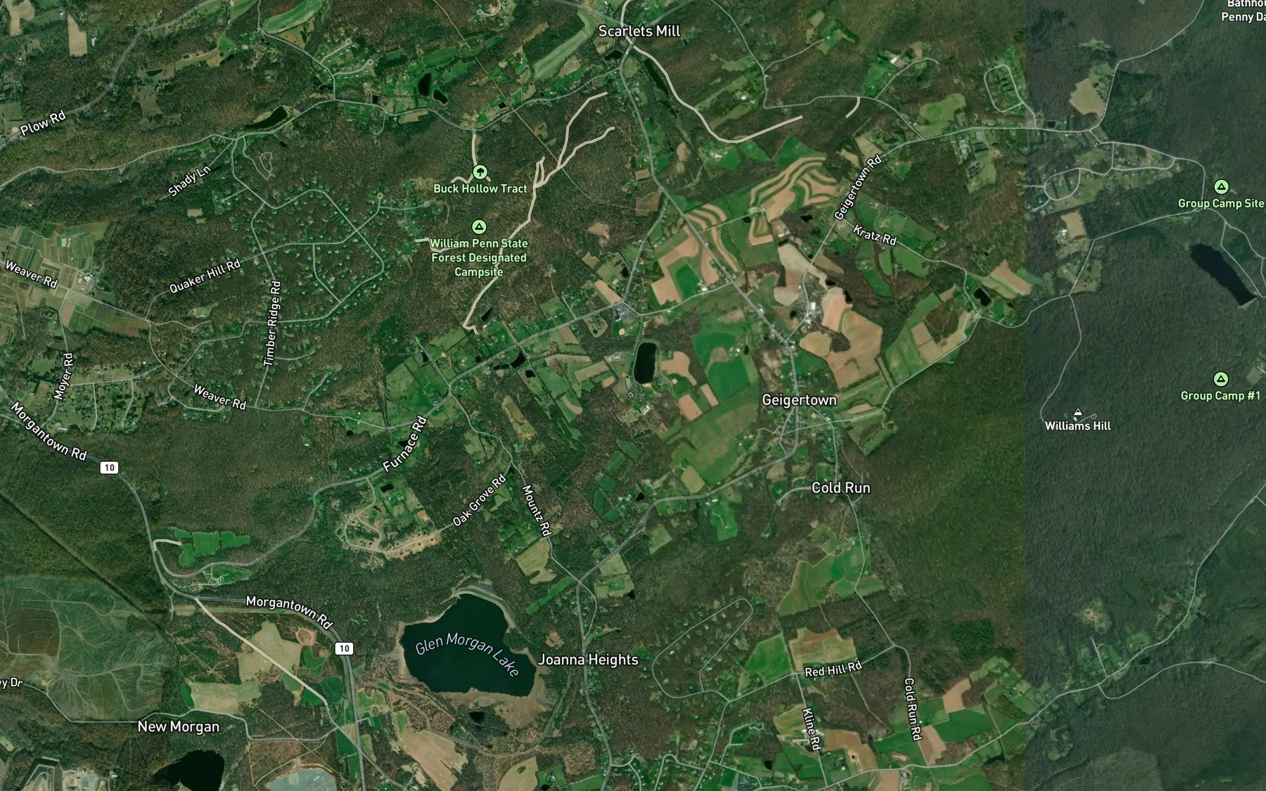 Satellite map of the High Point Camp Pool