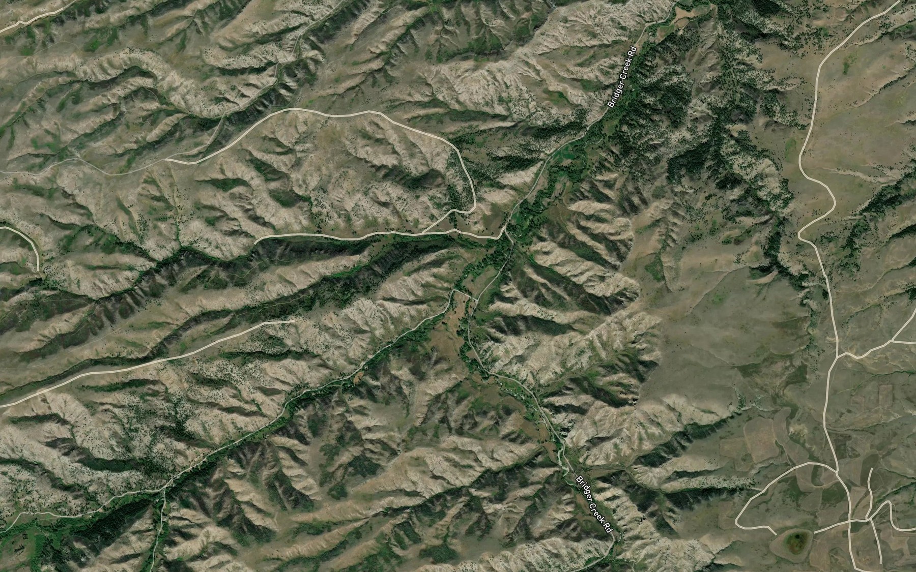 Satellite map of the West Bridger Creek