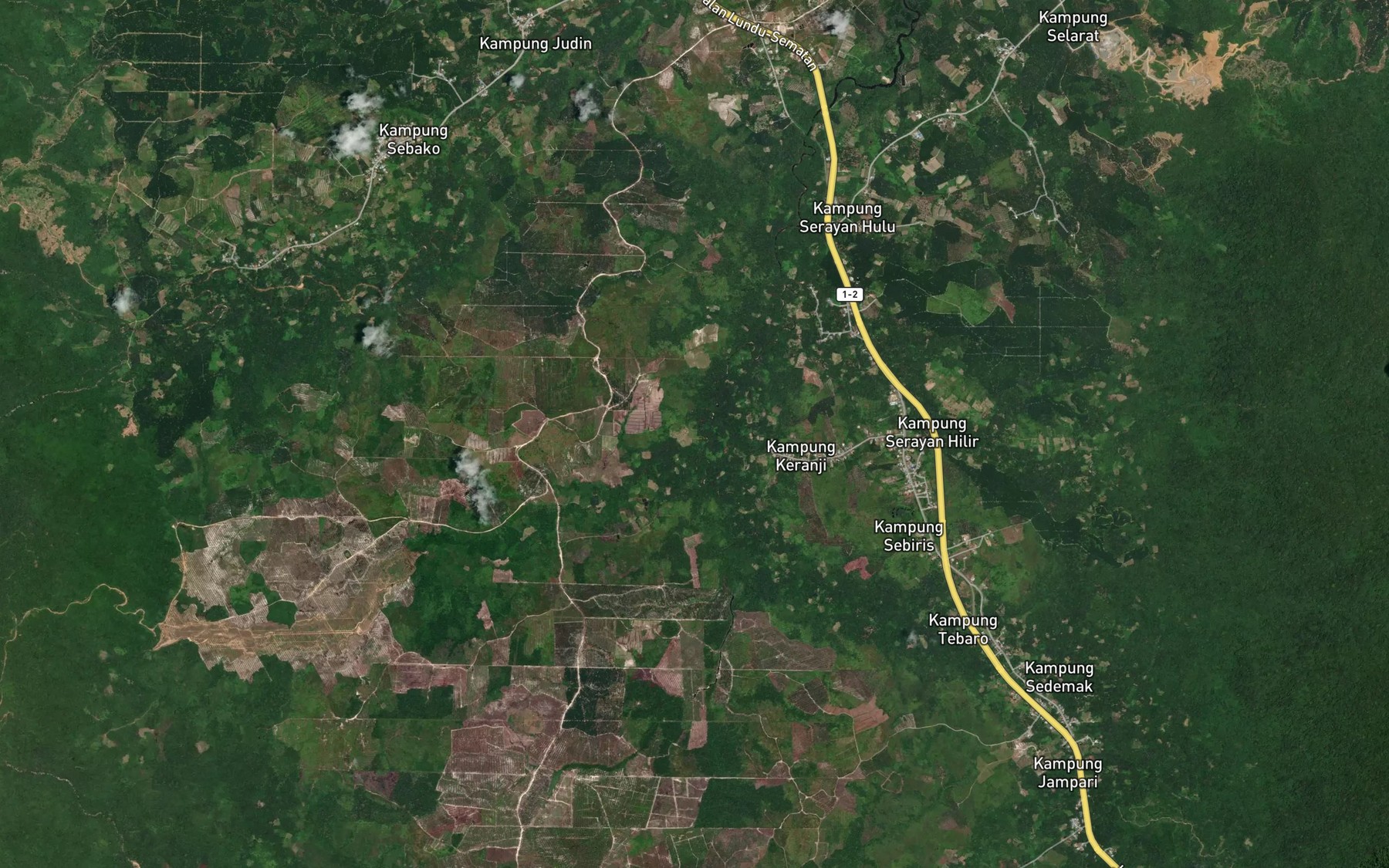 Satellite map of the Sungai Perunggang