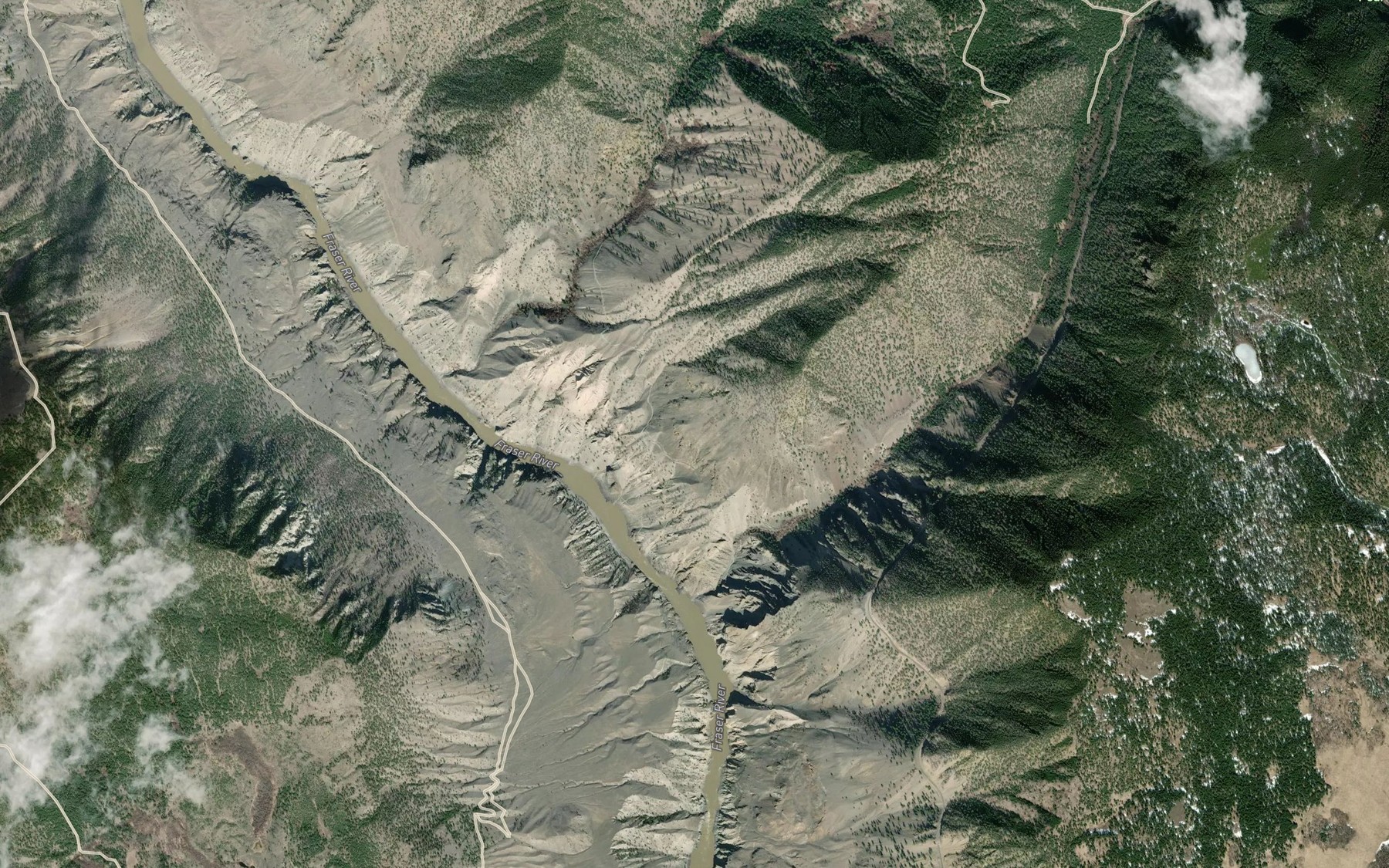 Satellite map of the Kelly Creek