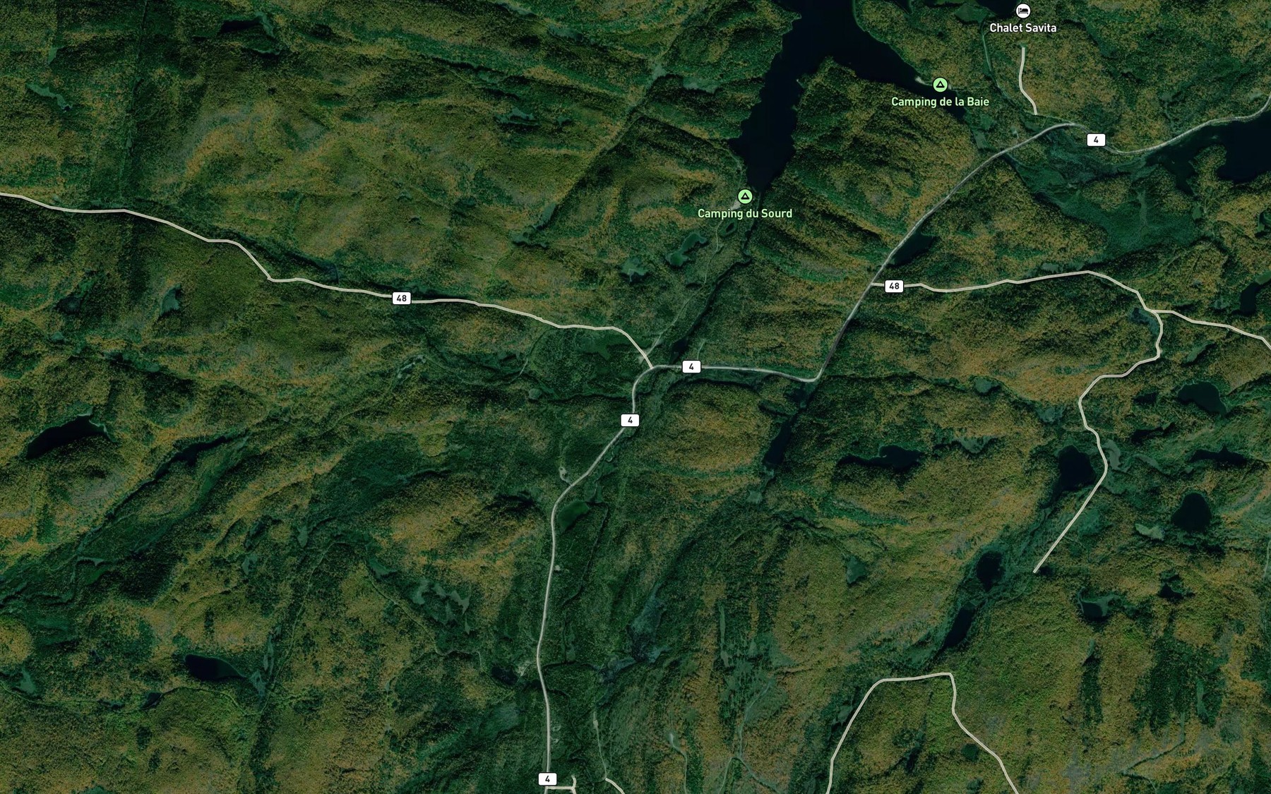 Satellite map of the Ruisseau Ross