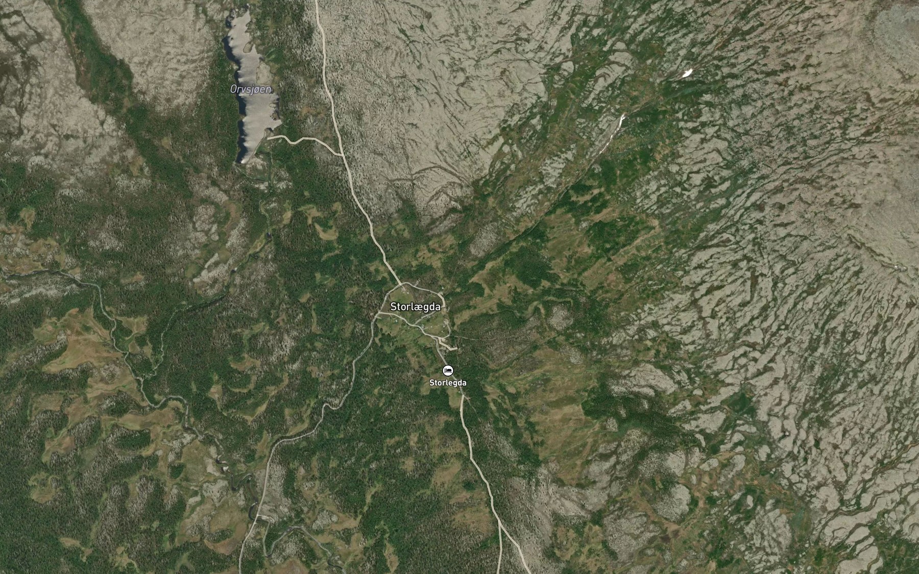 Satellite map of the Storlegdbekken