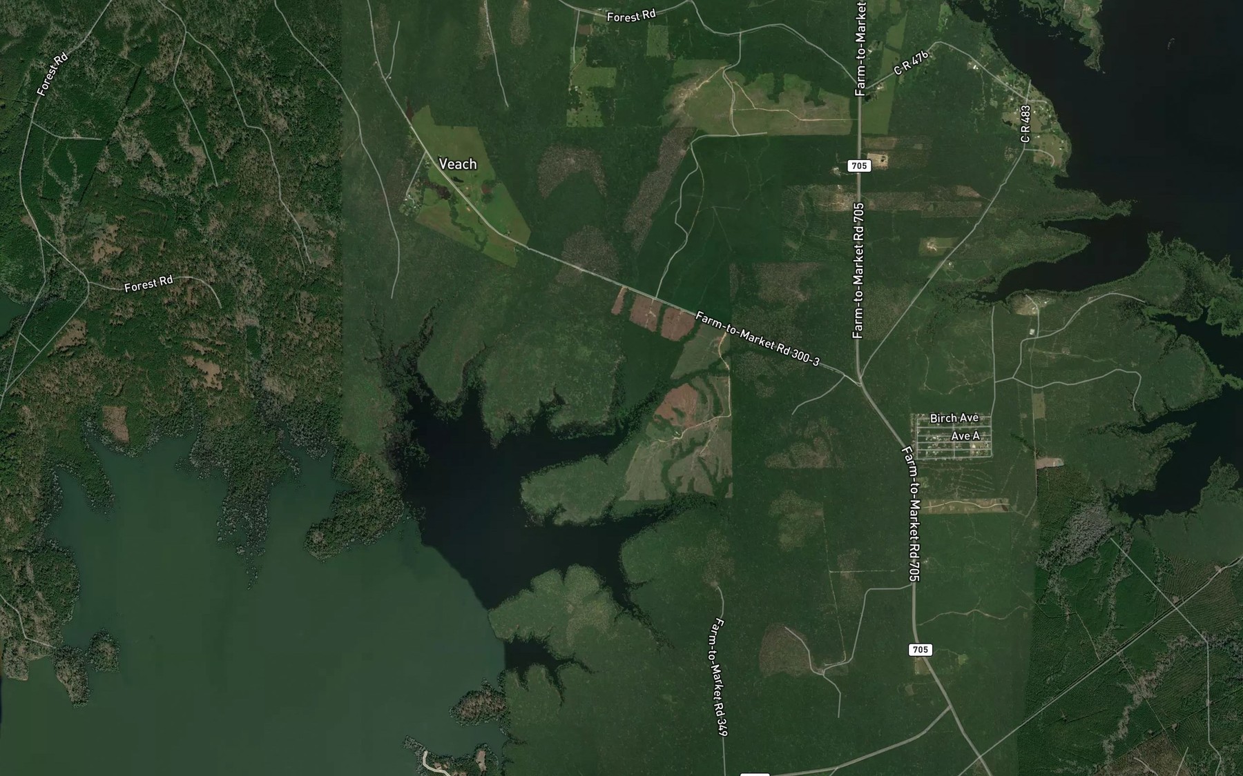 Satellite map of the Rocky Creek