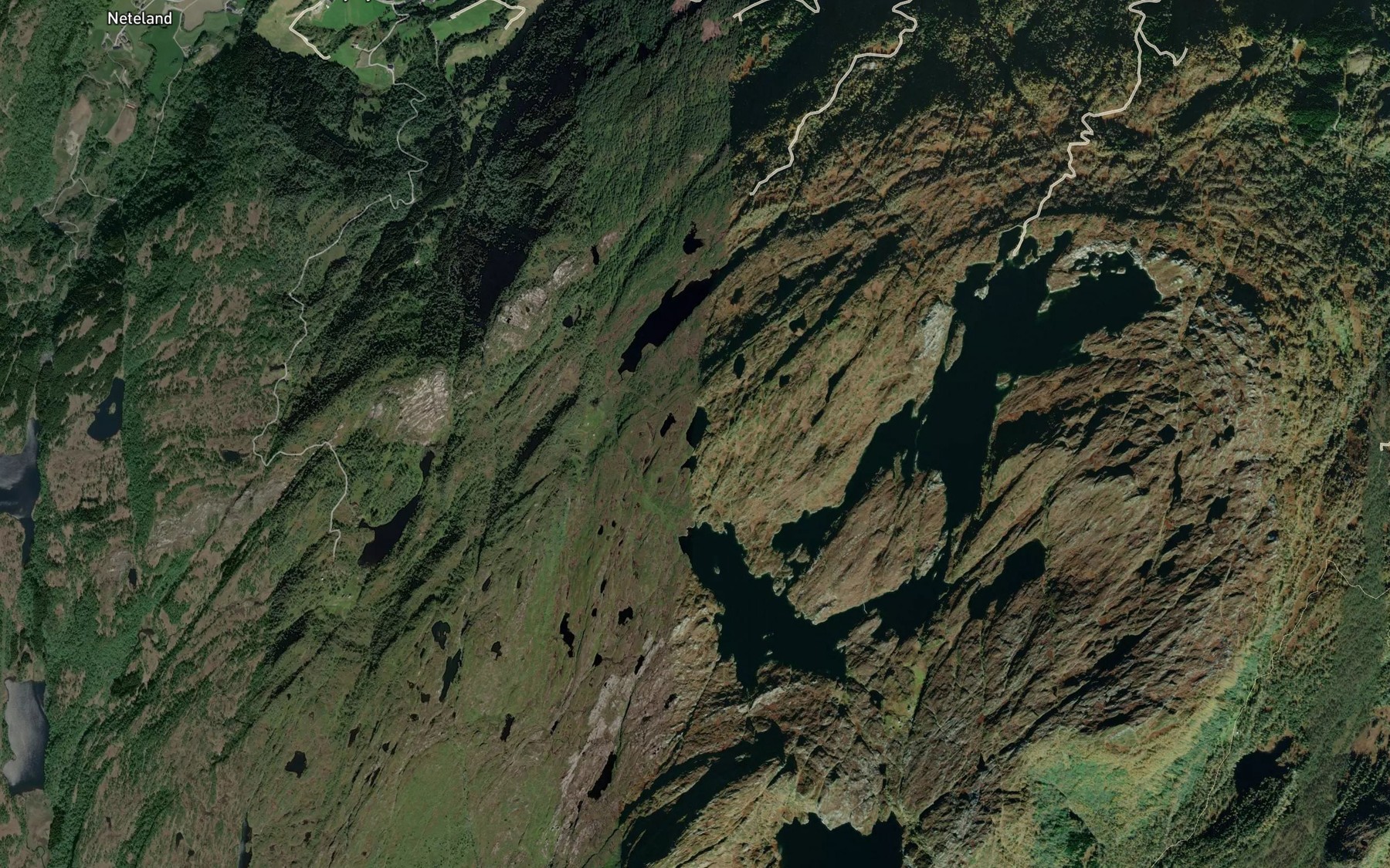 Satellite map of the Tjornane