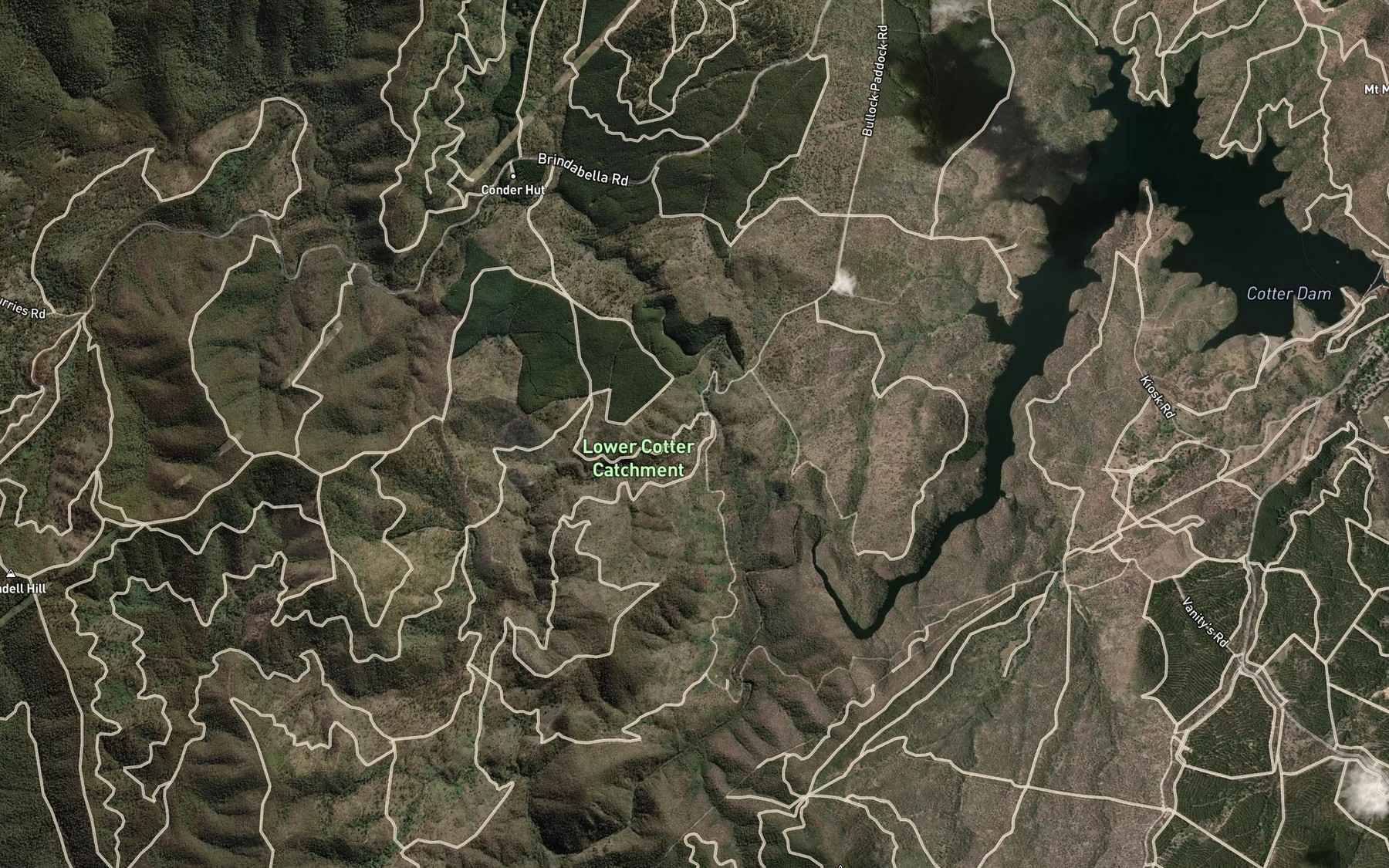 Satellite map of the Lees Creek