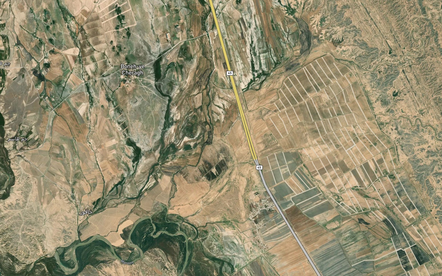 Satellite map of the Rudkhaneh-ye Shur-e Bozorg