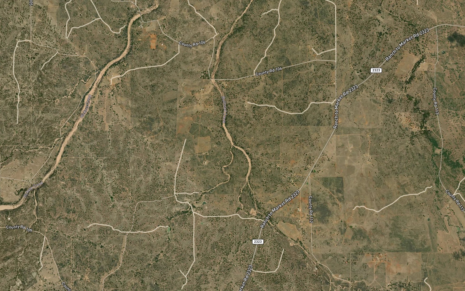 Satellite map of the Cottonwood Creek