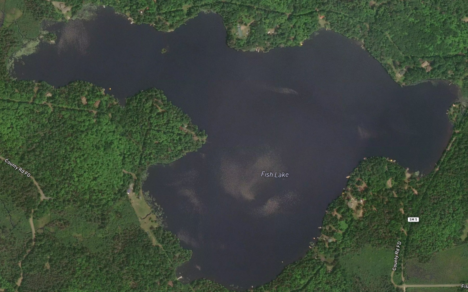 Satellite map of the Fish Lake